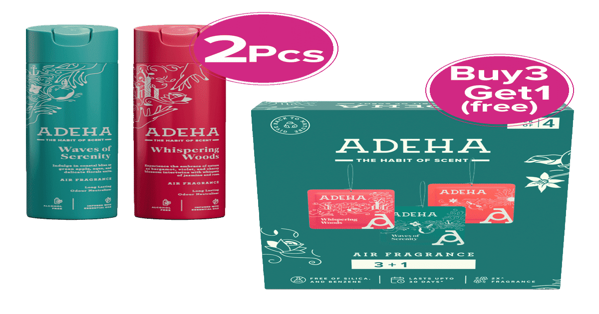 Buy Adeha Room Freshener Spray & Adeha Air Freshener Pouch Online (1 ...
