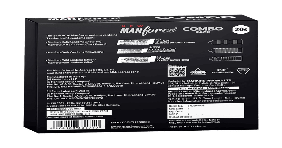 Manforce Buy Manforce Combo, Lubricated Flavoured Condoms for Men | 10 pcs ...