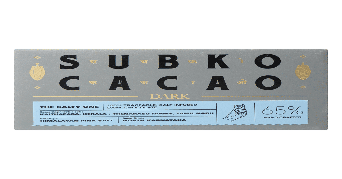 Buy Subko 65% Dark Chocolate Bar with Himalayan Pink Salt (Vegan ...