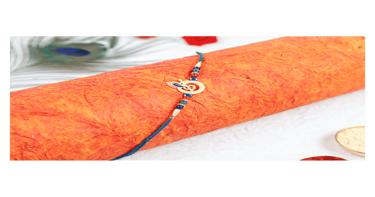 Mor Rakhi Buy Golden Divine Mor Pankh Rakhi Online () At Best Price