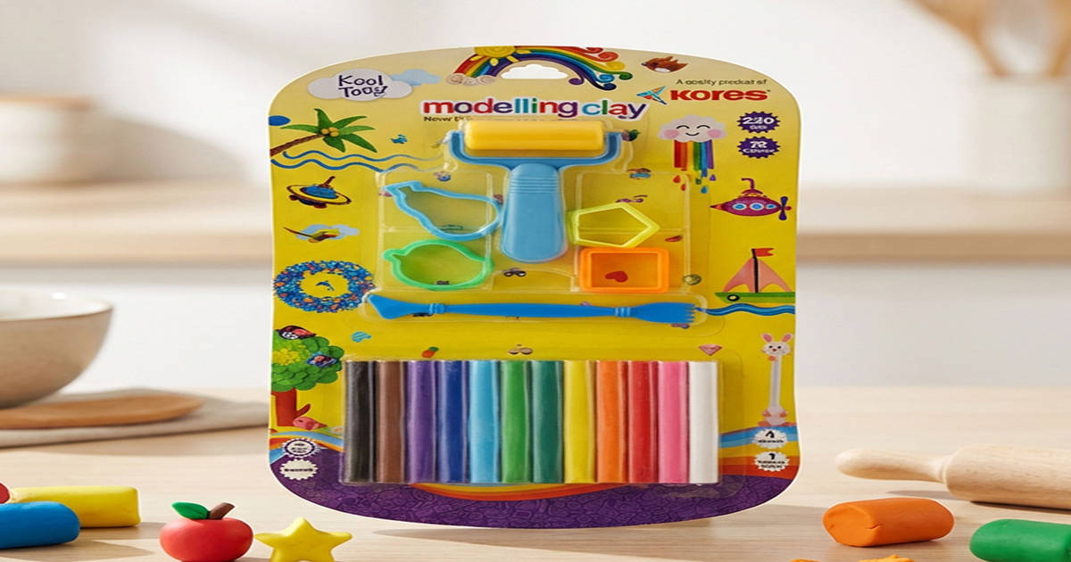 Cole Rd Modeling Clay Buy Kores Modelling Clay, 220 gms - 12 Shades, 4 Moulds, 1 Roller & 1 ...