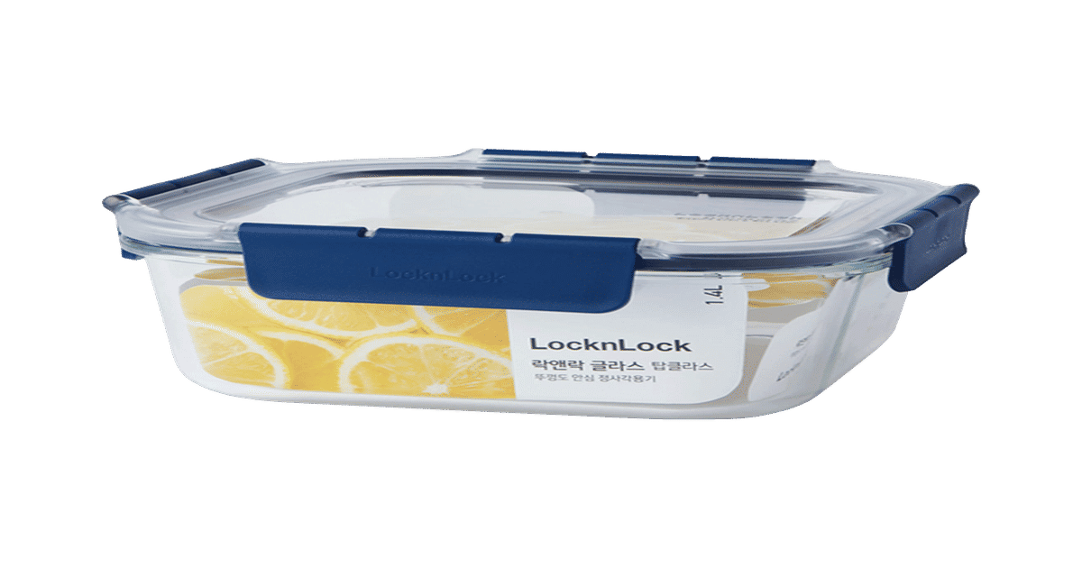 Buy LocknLock Food Storage Container with Lid (1.4L, Square, Glass ...