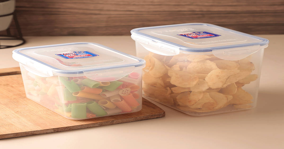 Buy LocknLock Food Storage Containers (Pack of 4, Rectangular, Airtight ...
