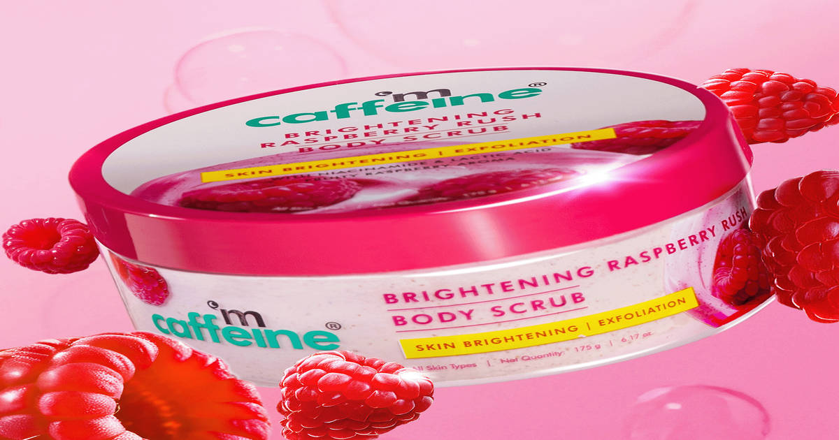 Buy mCaffeine Raspberry Body Scrub | AHA Exfoliation & Brightening ...