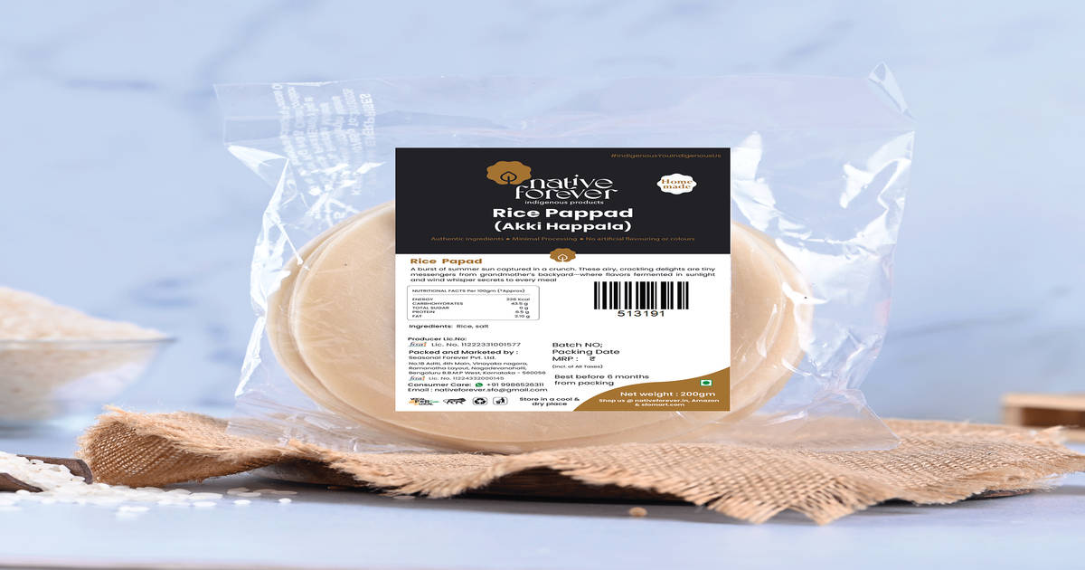 Buy Native Forever Rice Papad (Akki Happala) Online () At Best Price