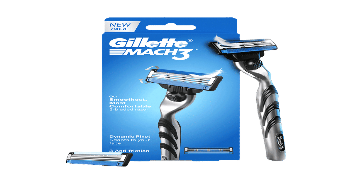 Buy Gillette Mach 3, Shaving Razor for Men, 1 Handle + 2 Extra ...