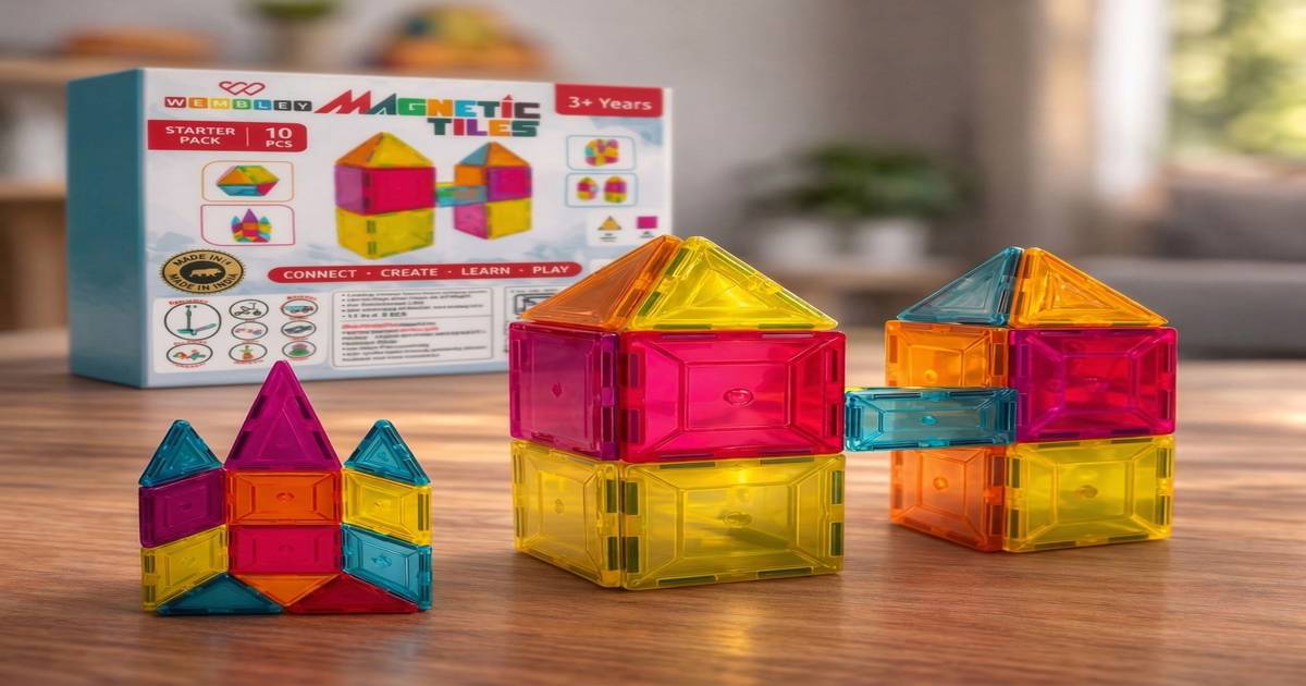 Buy Wembley Magnetic Tiles for Kids Toys STEM Learning Educational ...