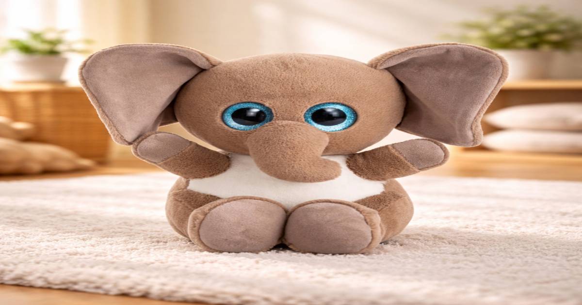 Buy Dimpy Stuff Big Eyes Elephant, Brown - 23 cm Online (1 Piece) At ...