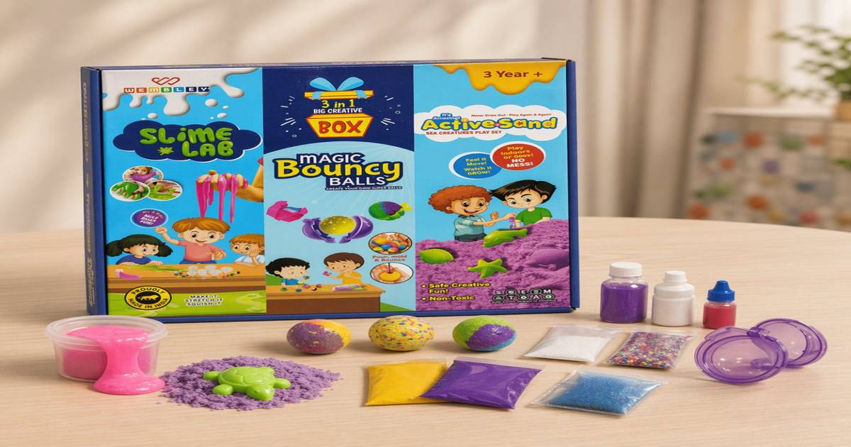 Slime In A Box Buy Wembley 3 In 1 Big Creative Box Slime Non Toxic (Multicolor) Online ...