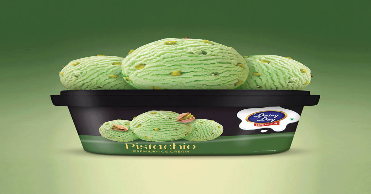 Buy Dairy Day Pistachio Premium Ice Cream Tub Online (500 ml) At