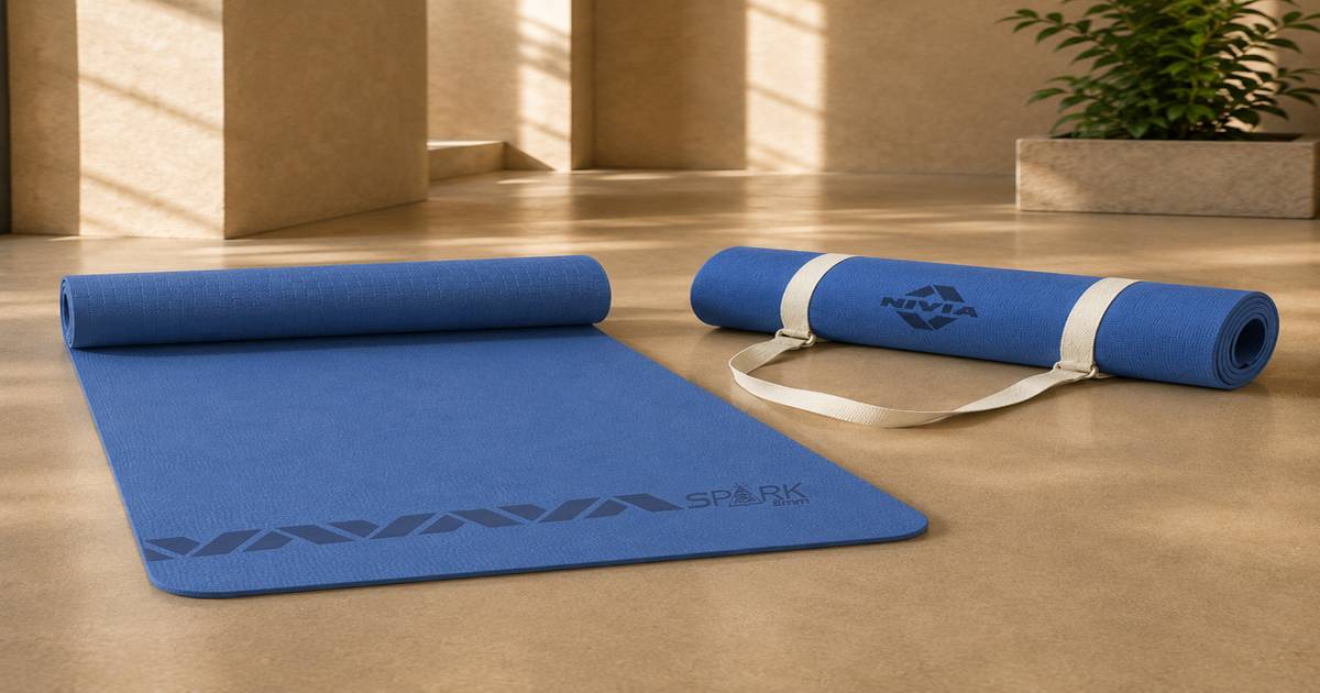 Buy Nivia Spark Yoga Mat (8 mm, EVA, Navy Blue) Online (1 Piece