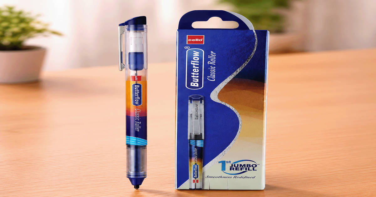 Butterflow Ink Buy Cello Butterflow Classic Roller Pen (Blue Ink) Online (1 Piece) At ...