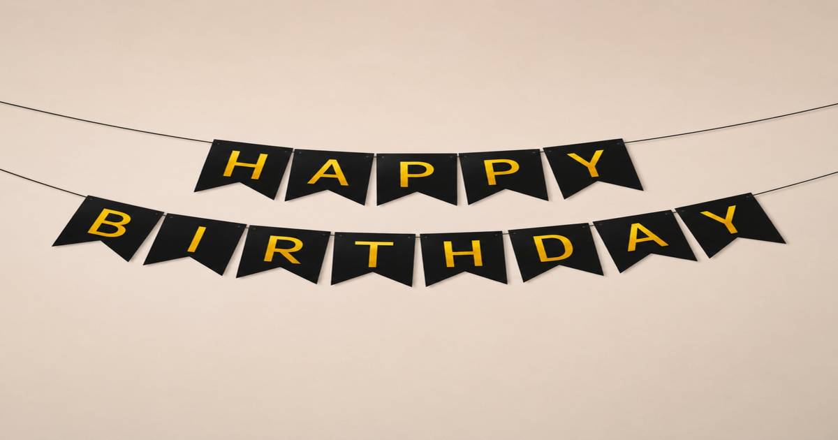 Gold Rbion Buy Black & Gold Happy Birthday Banner with Ribbon by Party Propz ...