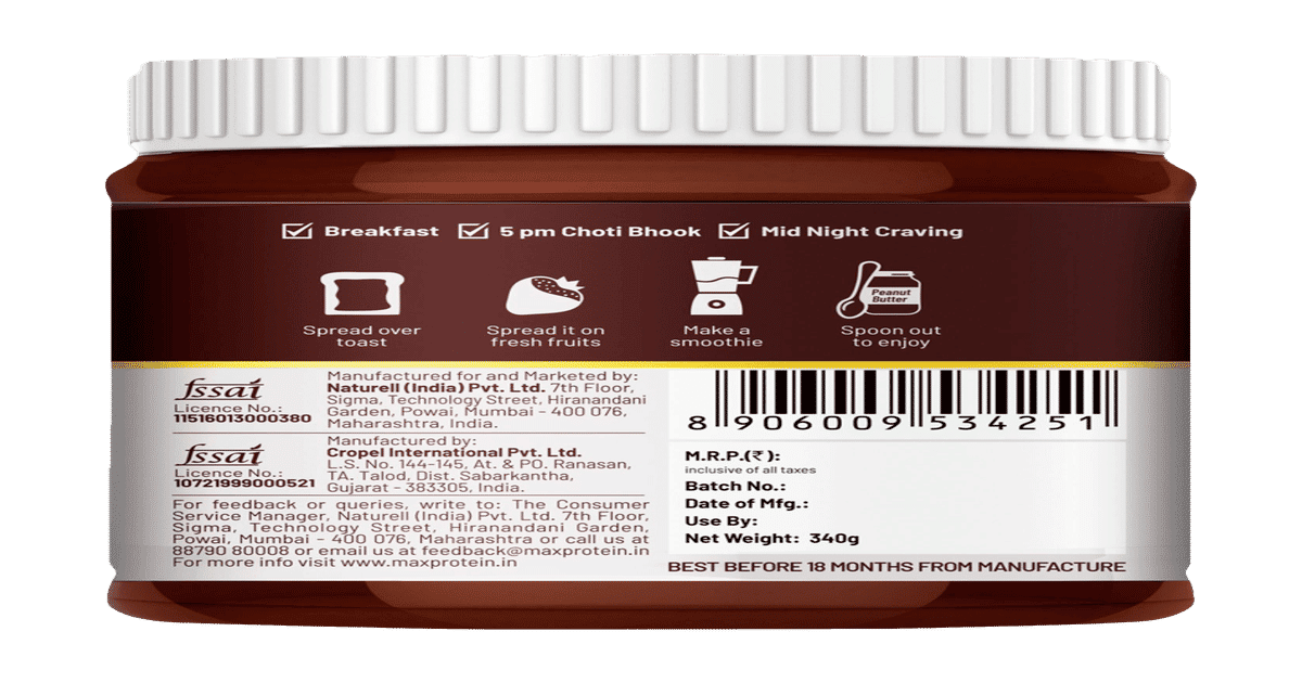 Buy RiteBite Max Protein Choco Creamy Peanut Butter Spread Online () At ...