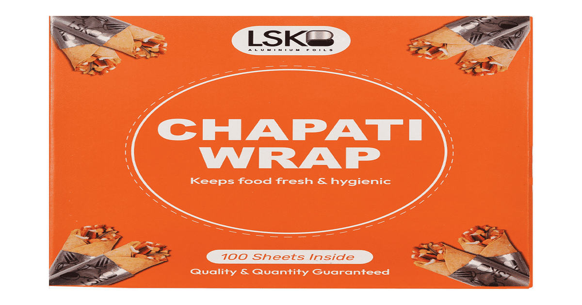Buy CHAPATI WRAP 100 Pre-Cut Roti Wrapping Aluminium Foil Sheets, 100 ...