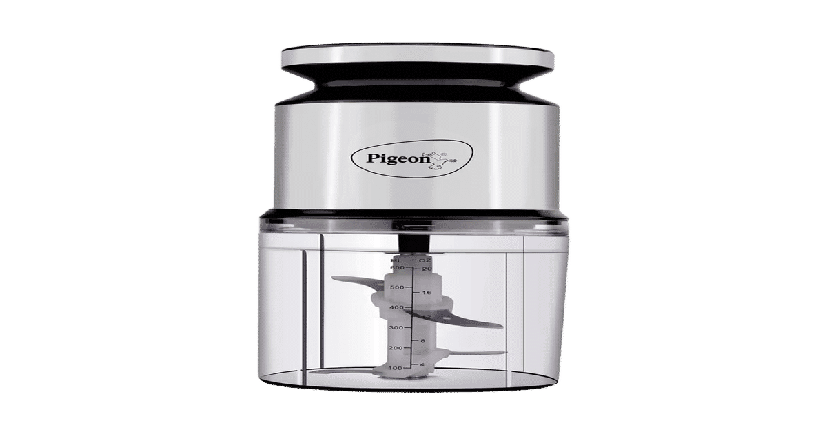 Buy Pigeon Ultra Fast Electric Chopper (250ml, 30W, 3 Stainless Steel ...