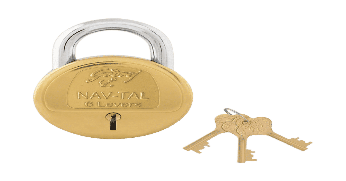 Buy Godrej Locks Brass Nav-tal Padlock with 3 Keys (70mm, Gold) Online ...