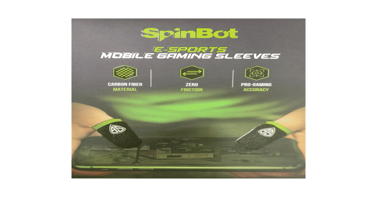 SpinBot Thumb & Finger Sleeve for Mobile Games, Black, 2 Pack of 2 - Image 1