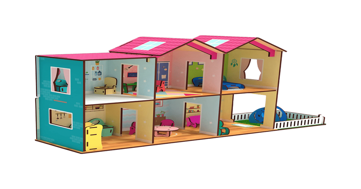 Buy Toyshine Big Size Wooden DIY Doll House for Kids 3Y+ Online (1 ...