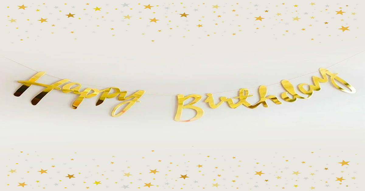 Buy Happy Birthday Letters Banner by Party Popz (Gold) Online (1 pack ...