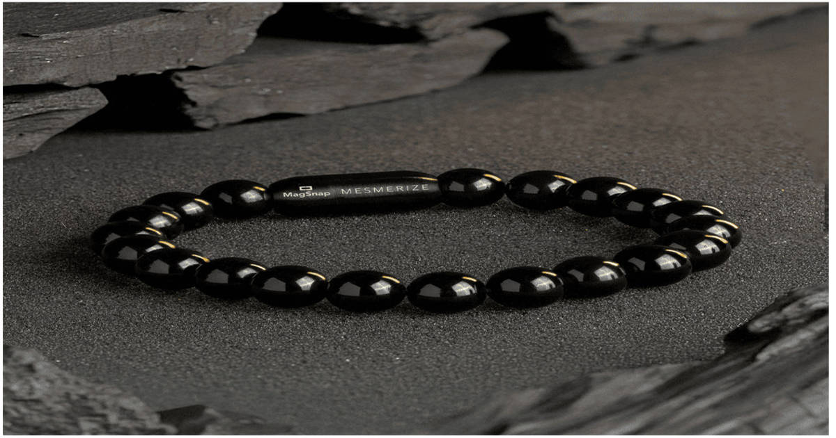 Buy Mesmerize Grounding Black Obsidian Natural Stone Bracelet With ...