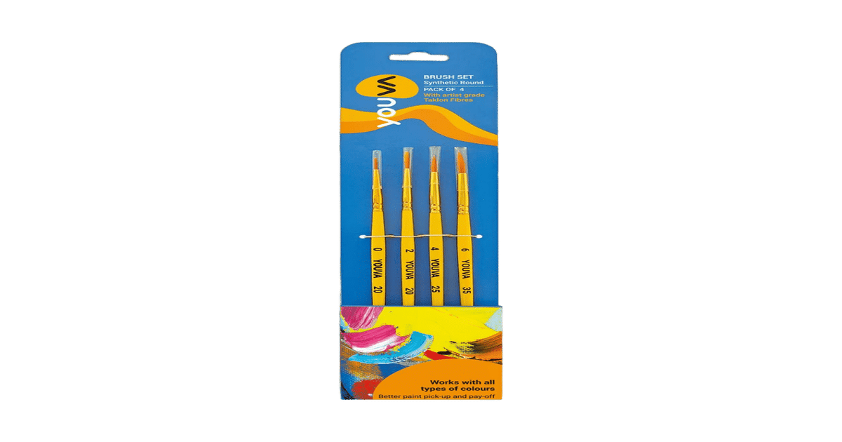 Buy Navneet Youva Pack Of 4 - Synthetic Round Shape Brushes Online