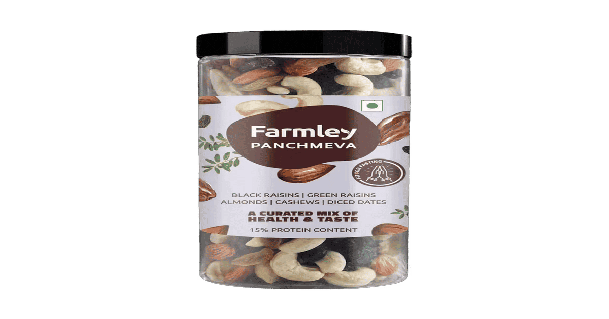Buy Farmley Mix Dry Fruits Panchmeva Snacks- Almond, Cashew, Dates ...