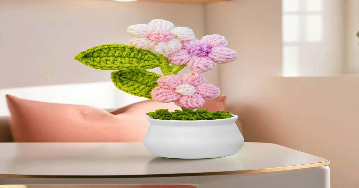 Buy Nostrae by Ekhasa Cherry Blossom Crochet Flower with Pot