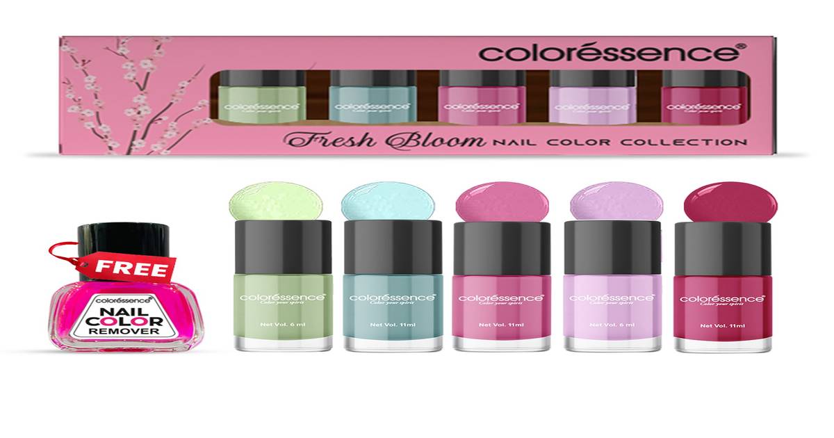 Buy Coloressence Nail Paint Kit & Free Nail Paint Remover-Fresh Bloom ...