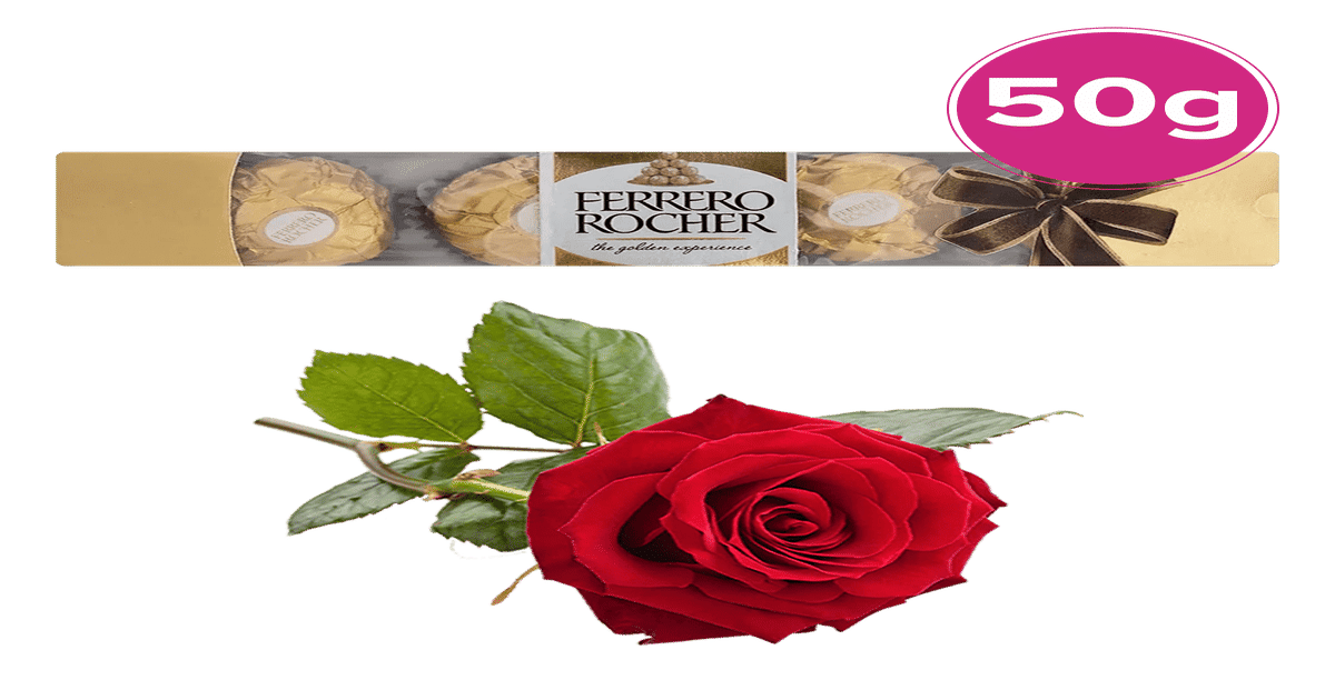 Buy Free Rose with Ferrero Rocher Chocolate Online () At Best Price