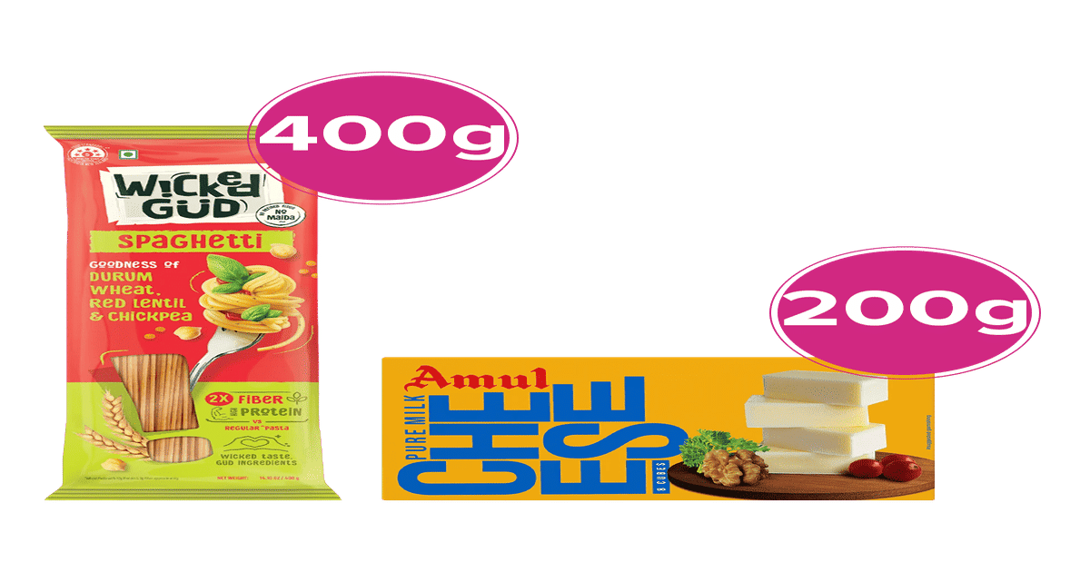 Buy WickedGud Spaghetti Pasta & Amul Cheese Cubes Online () At Best Price