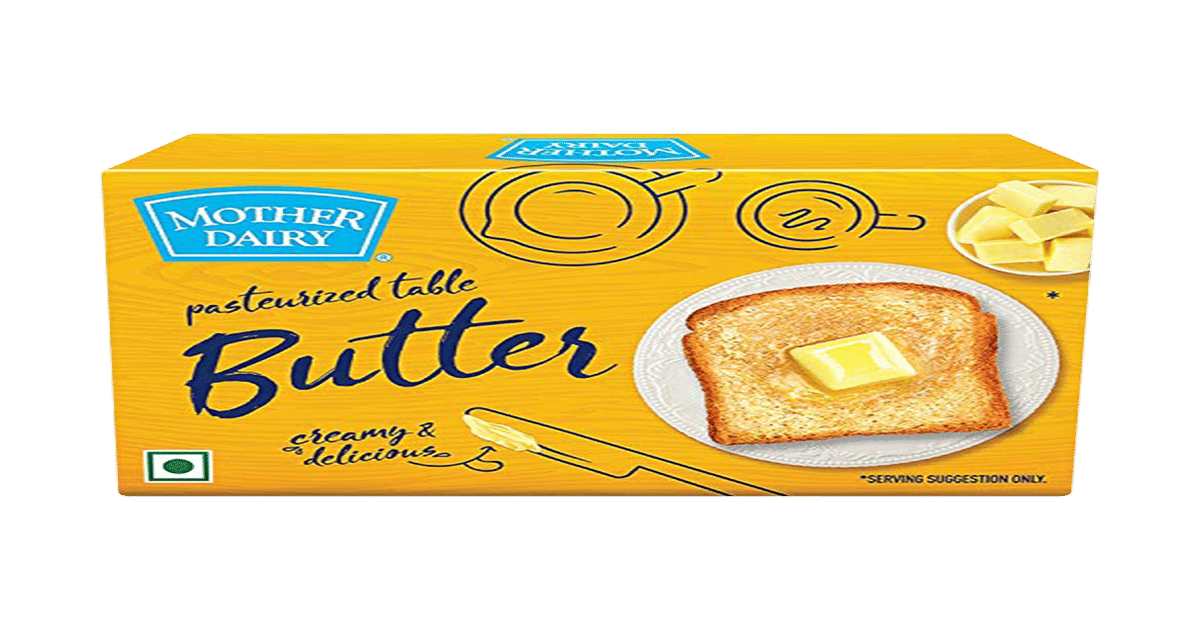 Buy Mother Dairy Pasteurized Table Butter Online (100 g x 2) At Best Price