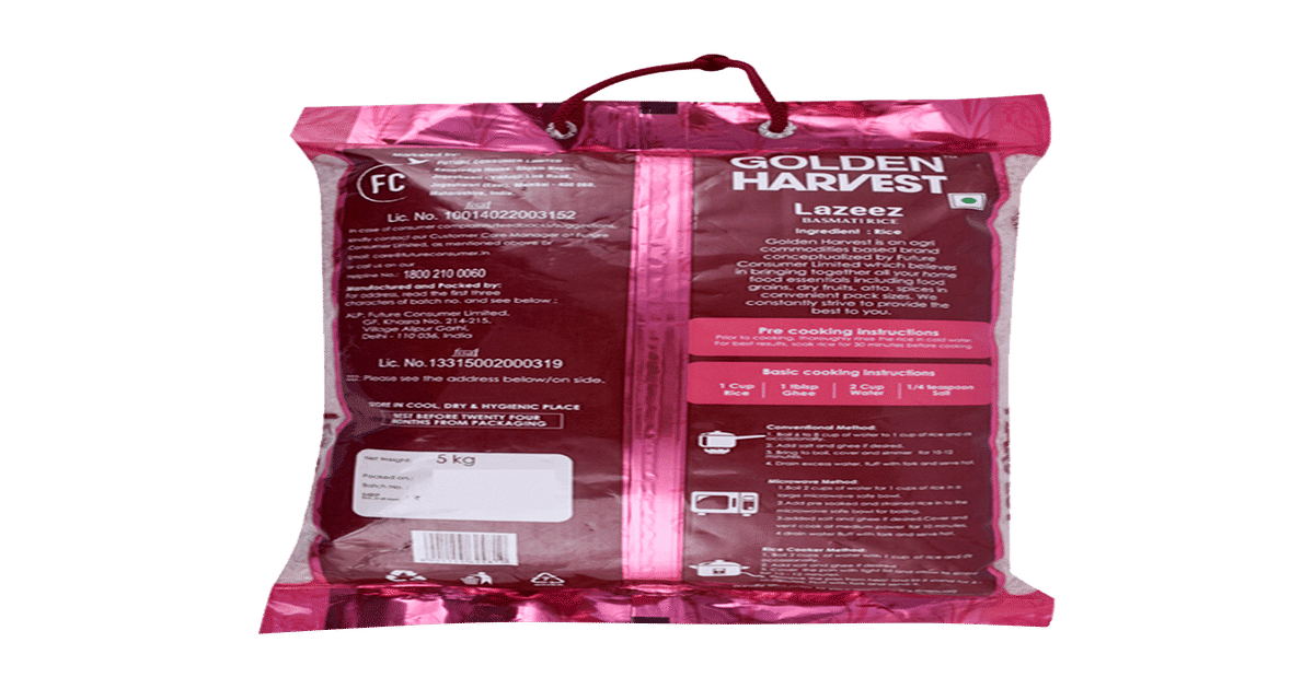 Buy Golden Harvest Lazeez Basmati Rice Online () At Best Price