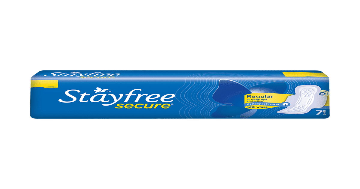 Buy Stayfree Secure Cottony Soft Cover Sanitary Pad (Regular) with ...