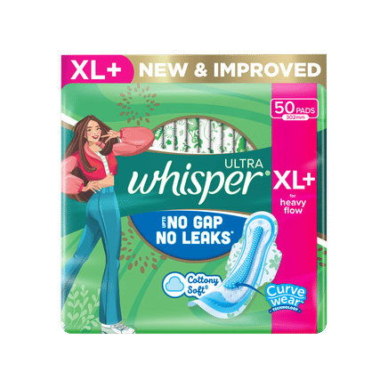 Buy Whisper Bindazzz Nights 44 XXL Sanitary Pads, Upto 0% Leaks