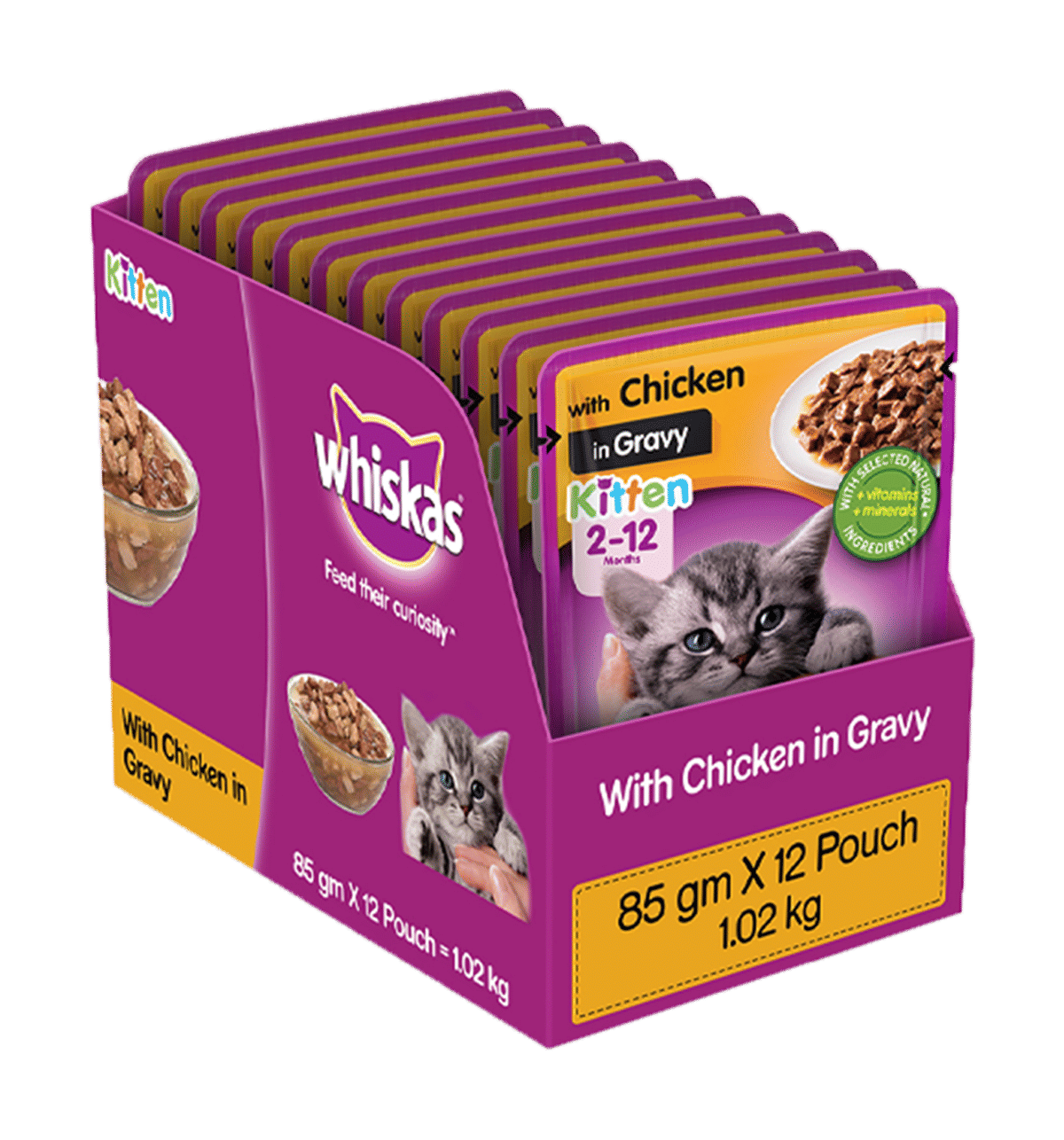 Buy Whiskas Whiskas Kitten 2 To 12 Months Chicken Wet Cat Food 3