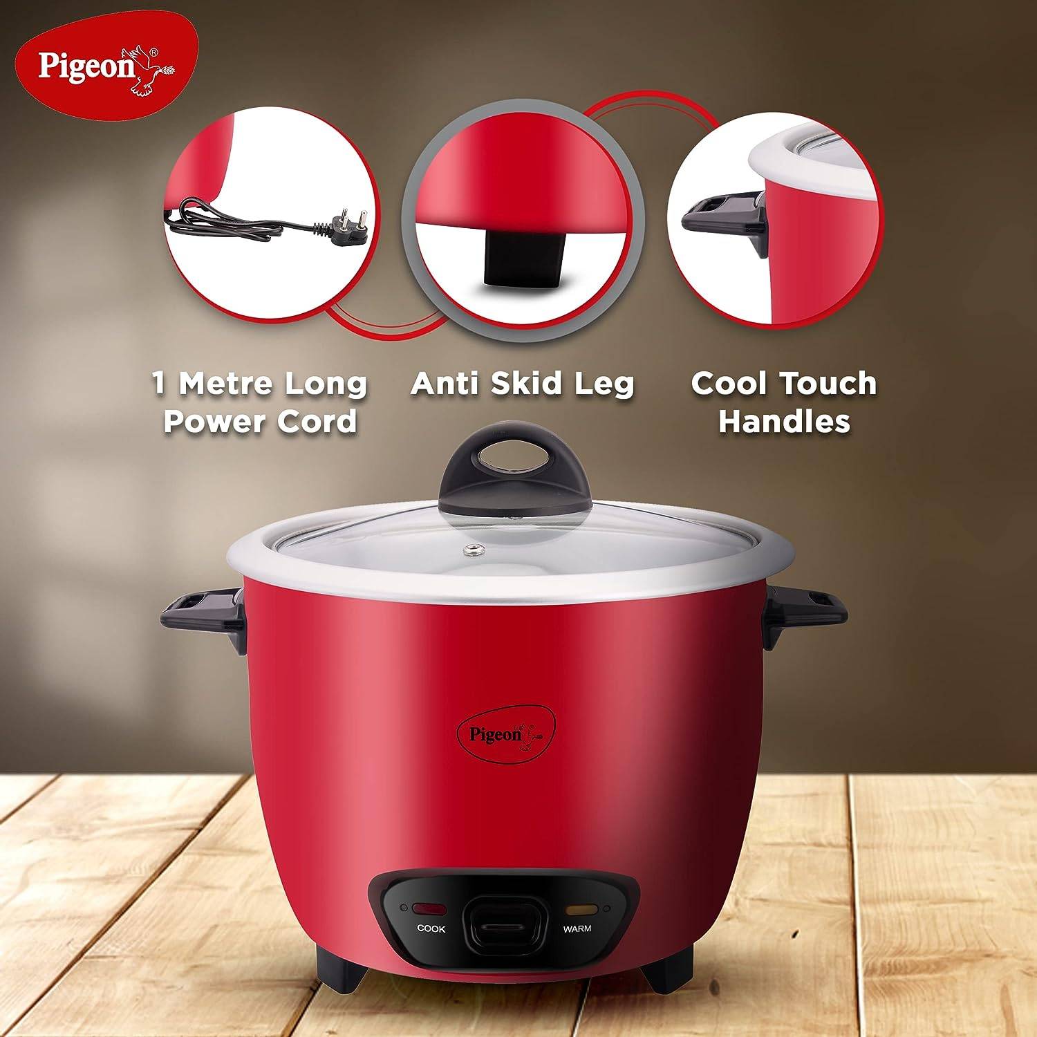 Buy Pigeon Ruby Single Pot Aluminium Electric Rice Cooker