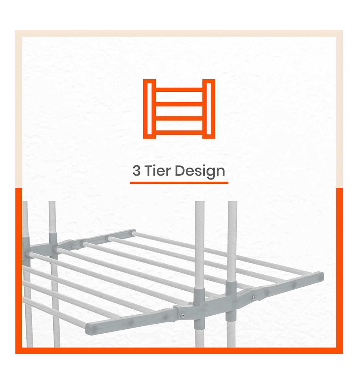 Buy Bathla 3-Level Steel Modular Cloth Drying Stand for Home with