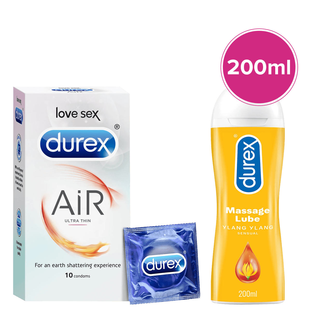 Buy Durex Air condom and Sensual Lube combo 1 combo Online At Rs. 1018 |  Instant Delivery