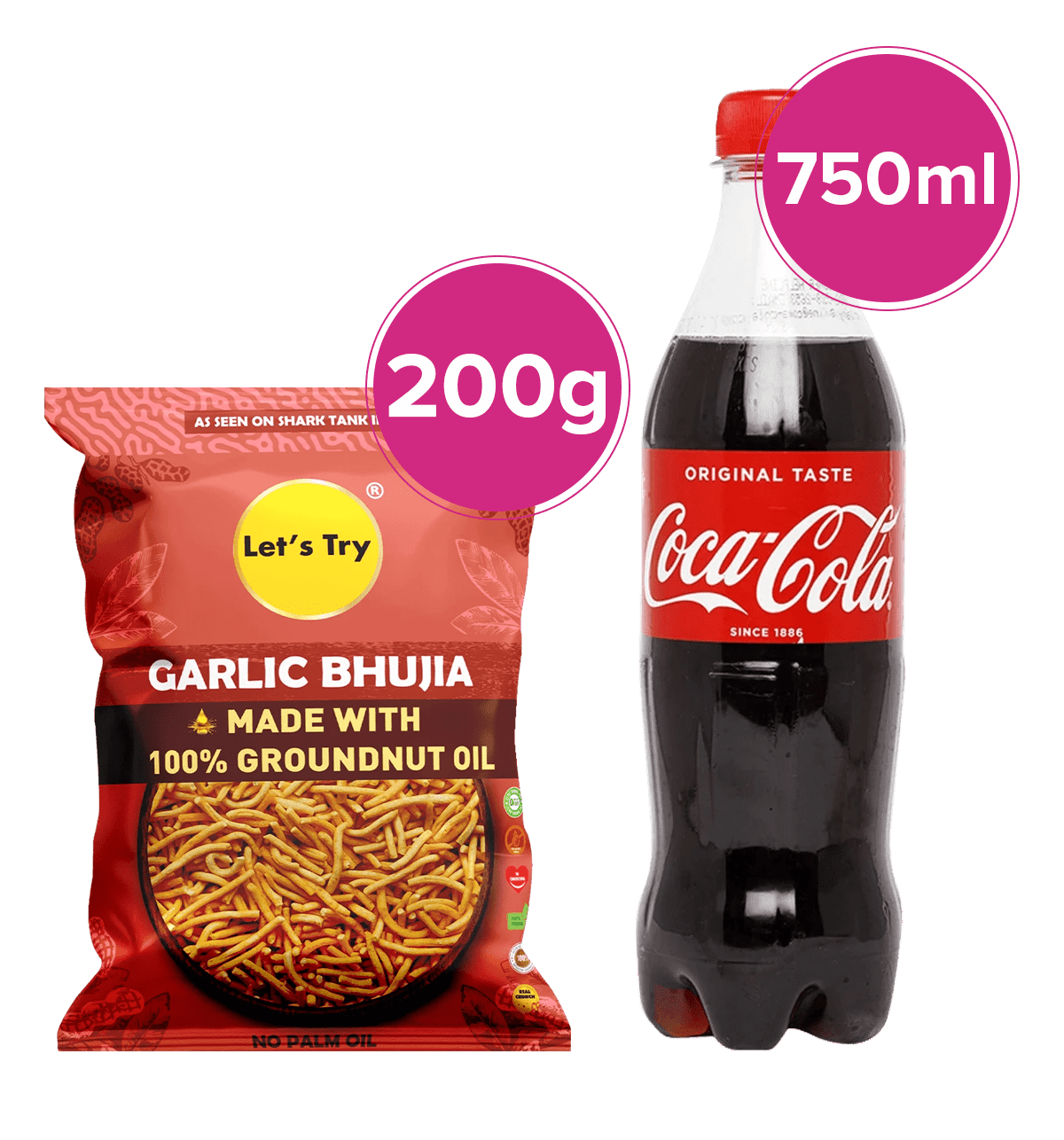 Buy Lets Try Lets Try Garlic Bhujia Coca Cola Bottle 1 Combo Online At