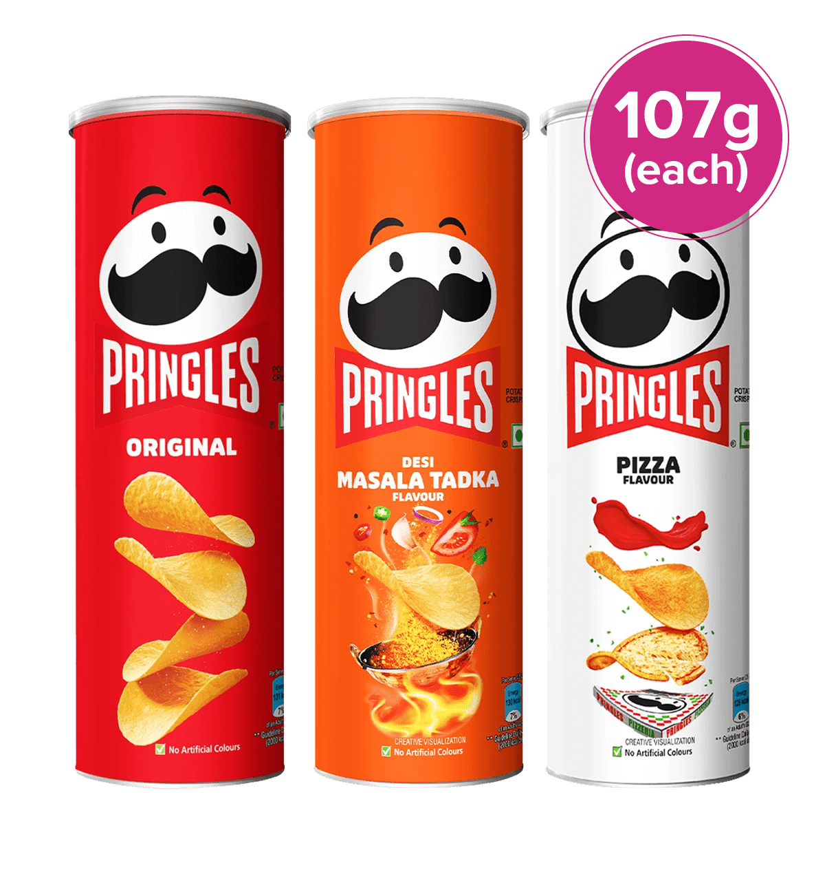 Buy Pringles Pringles Potato Chips Desi Masala Tadka Pizza Original