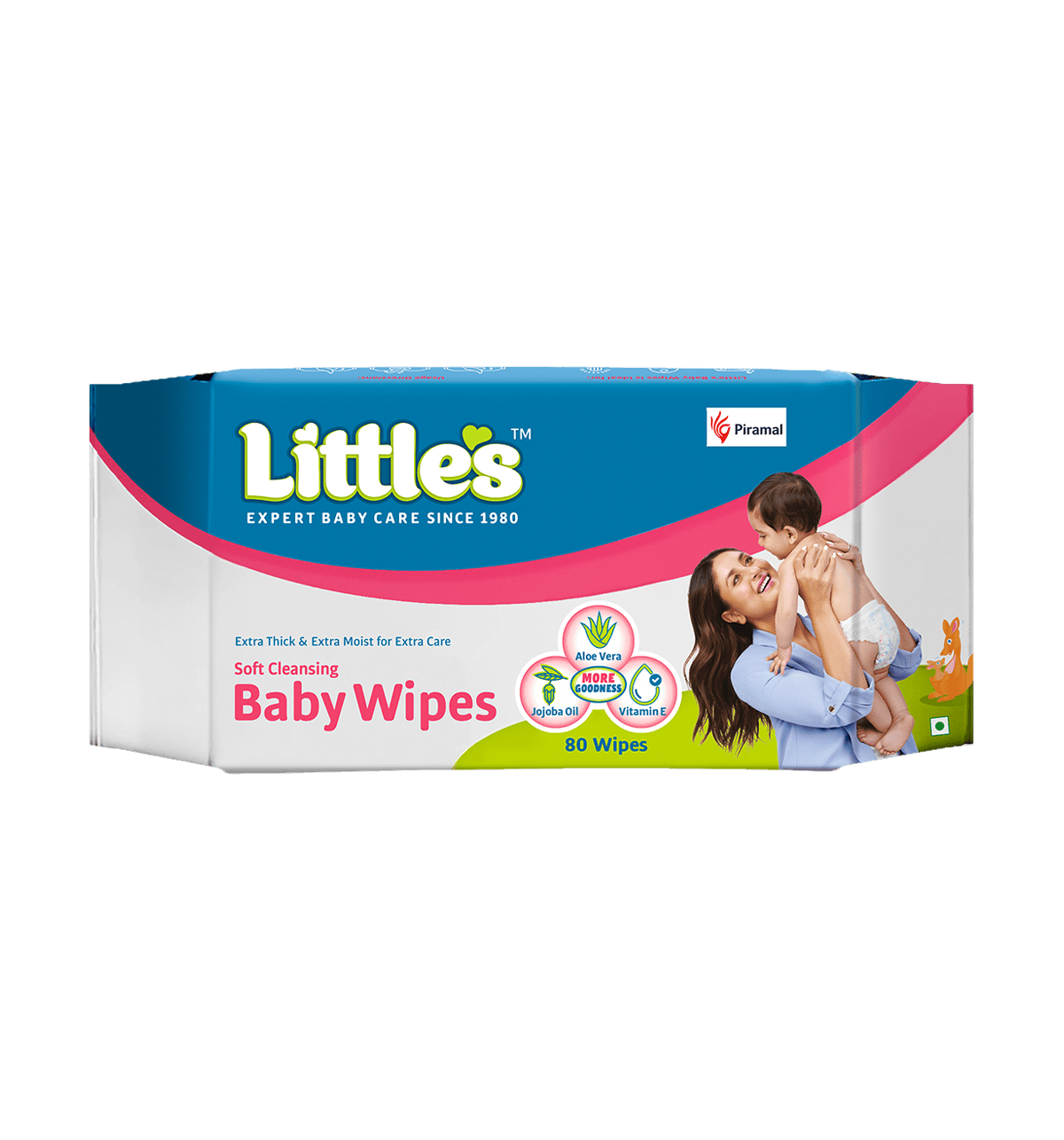 Little's Baby Skincare Wipes (Aloe Vera, Jojoba Oil, Vitamin E) 80 Pieces  Pack