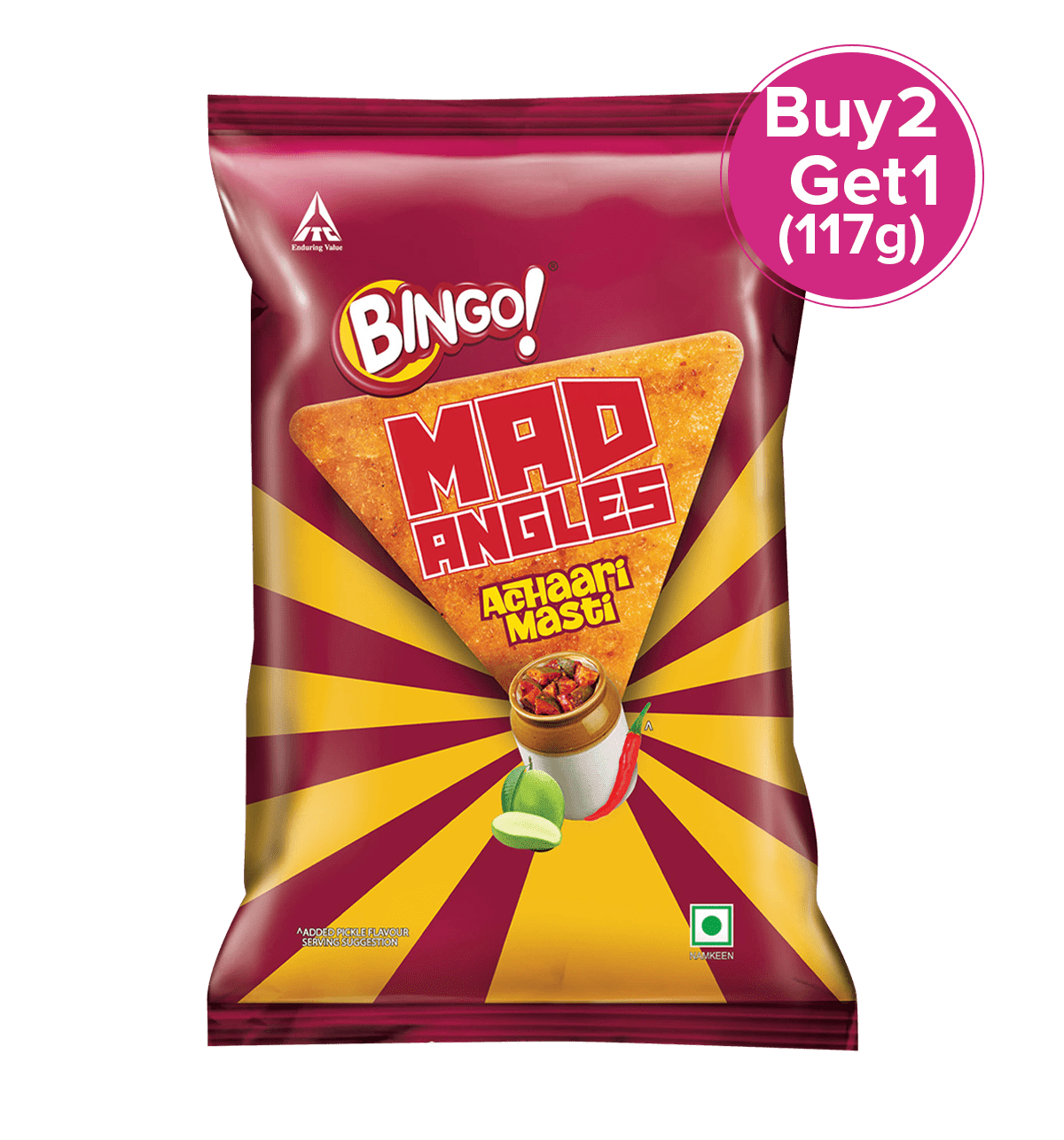 Buy Bingo Bingo Mad Angles Achaari Masti Masala Crisps 4 pieces Online ...