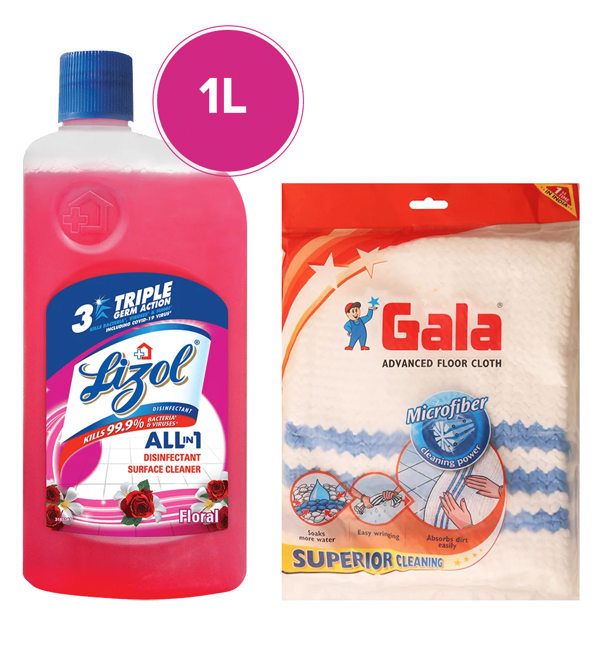 Buy Lizol Disinfectant Floor Cleaner Floral And Advanced Floor Cloth ...