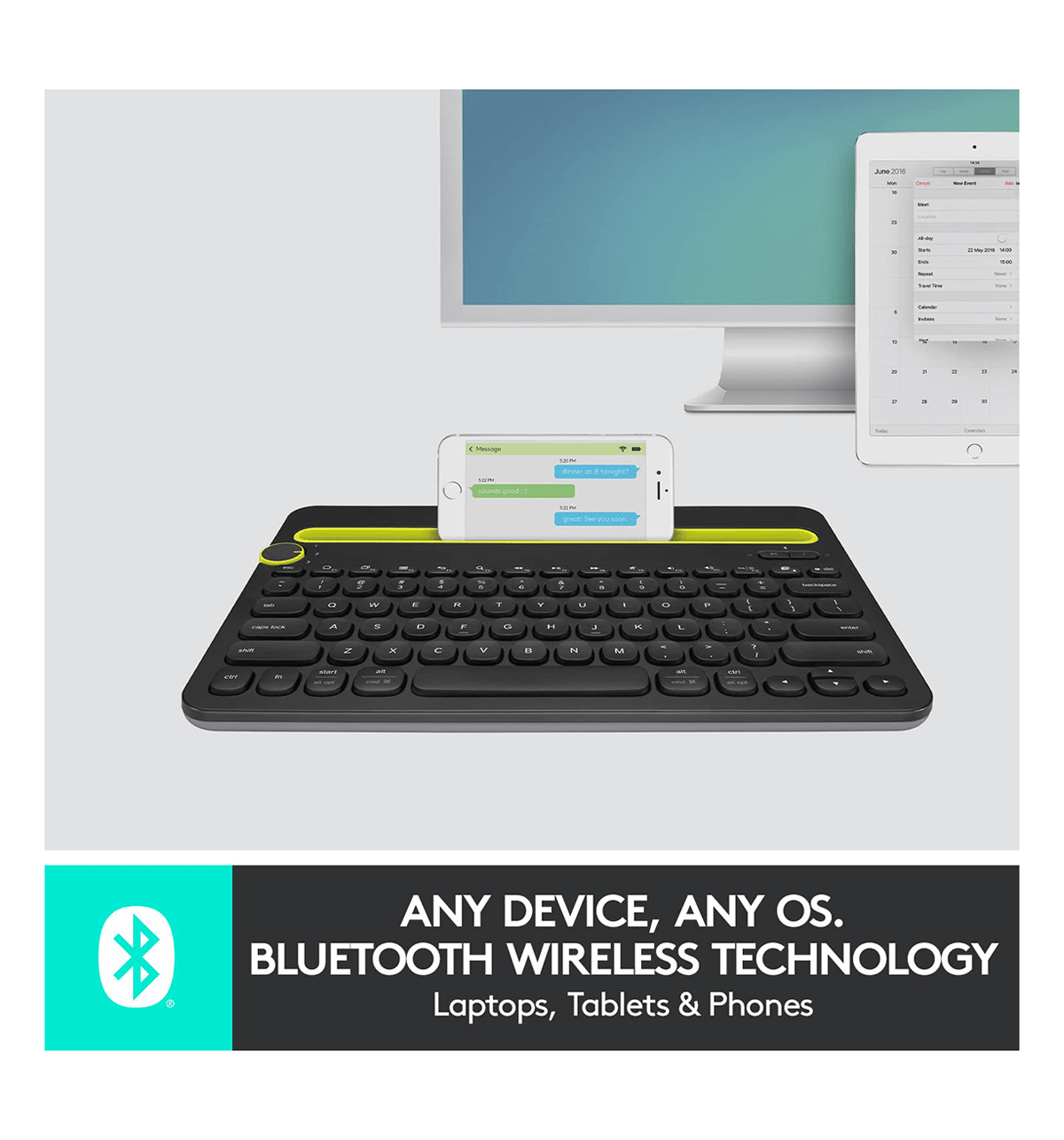 Logitech 2024 K480 Bluetooth Multidevice Keyboard