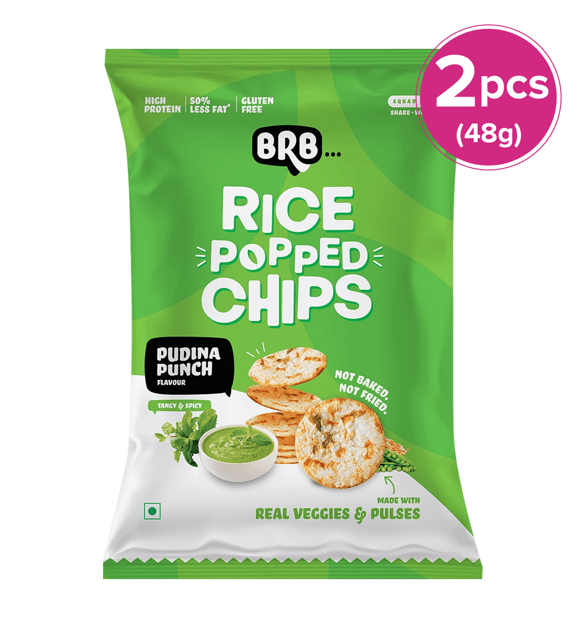 Buy Brb Brb Rice Popped Chips Pudina Punch Flavour 48 G Online At Rs ...