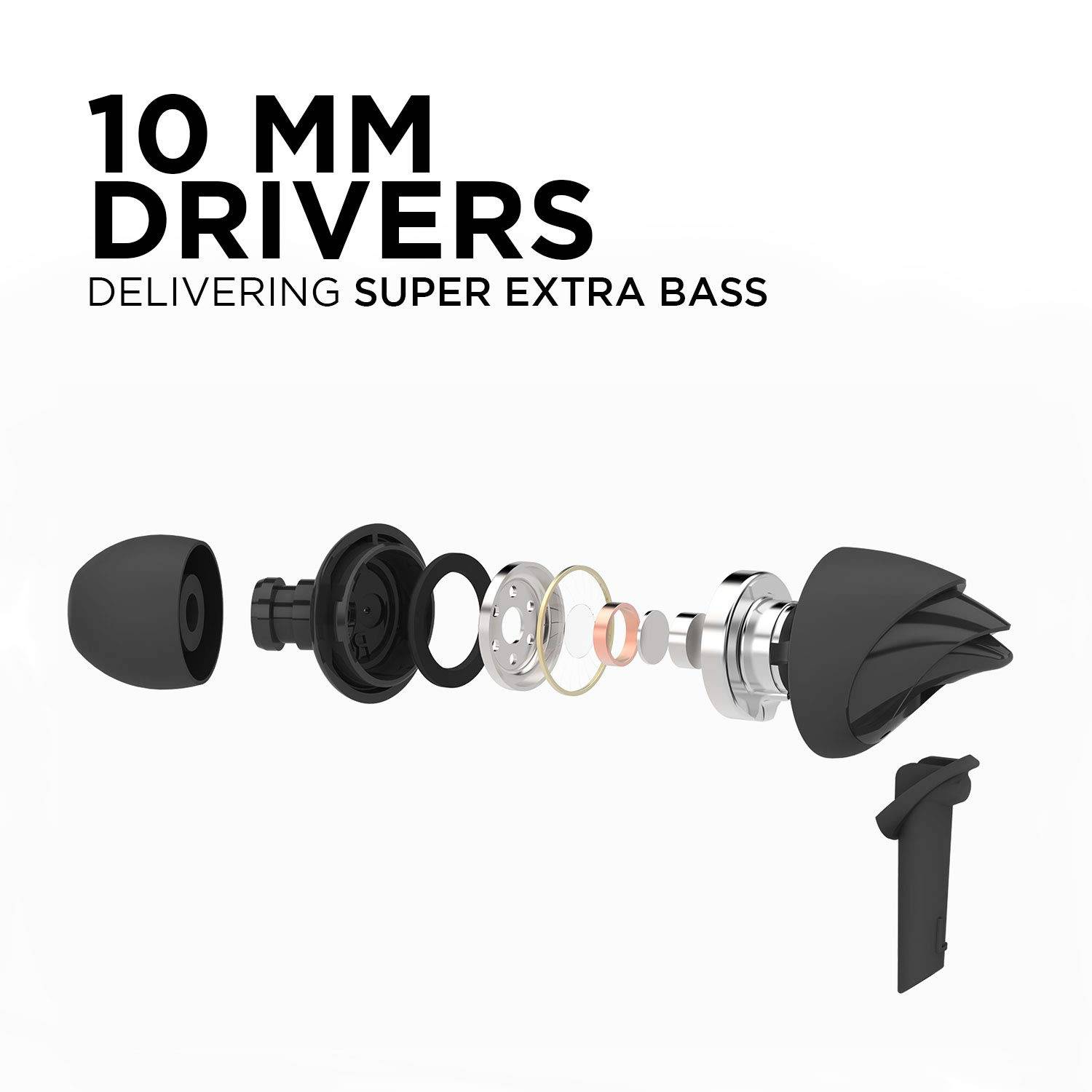 boAt Bassheads 100 Wired Earphones with Mic (Black) - Image 4