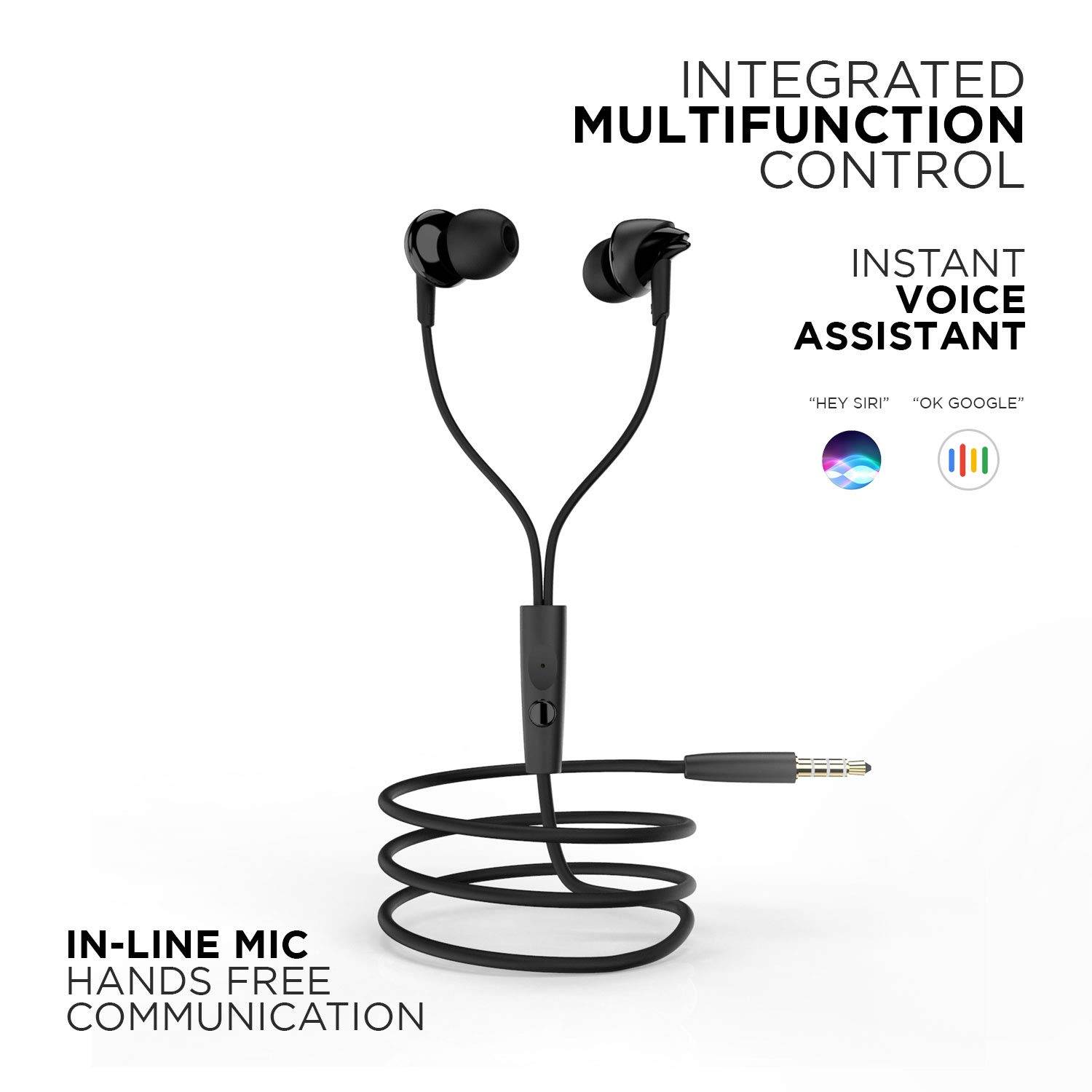 boAt Bassheads 100 Wired Earphones with Mic (Black) - Image 2