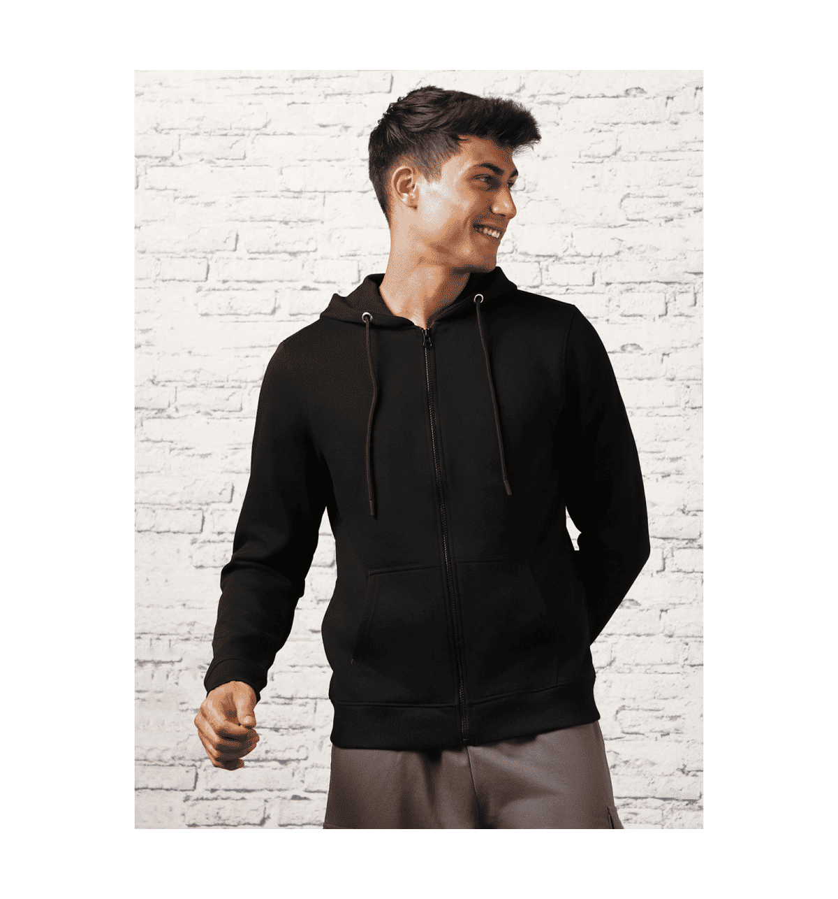 Buy NOBERO Men Zipper Hoodie (Cotton) Black - XXL Online (1 XXL