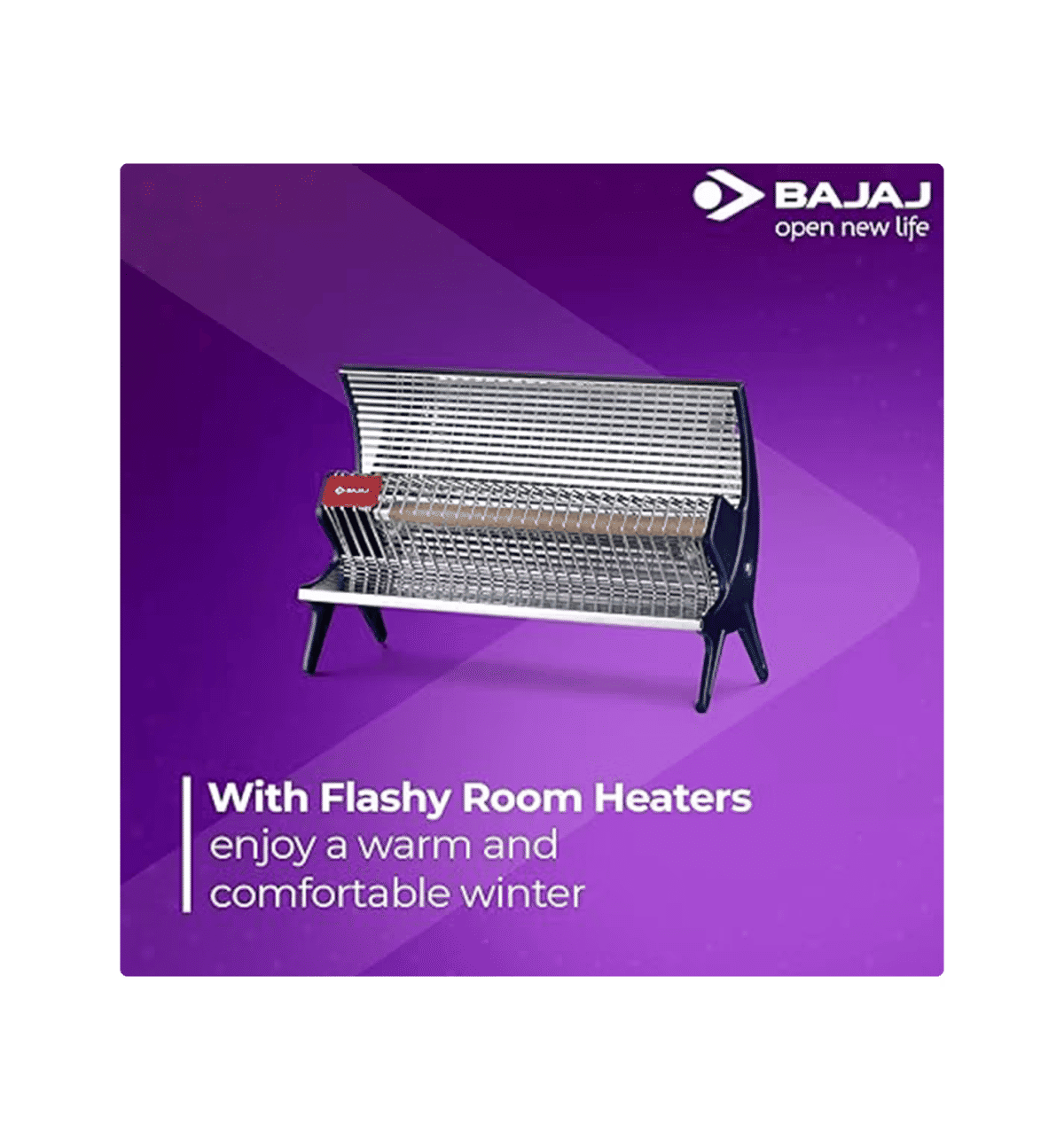 Buy Bajaj Flashy Radiant Room Heater 1000W, 230V (Steel, Multi